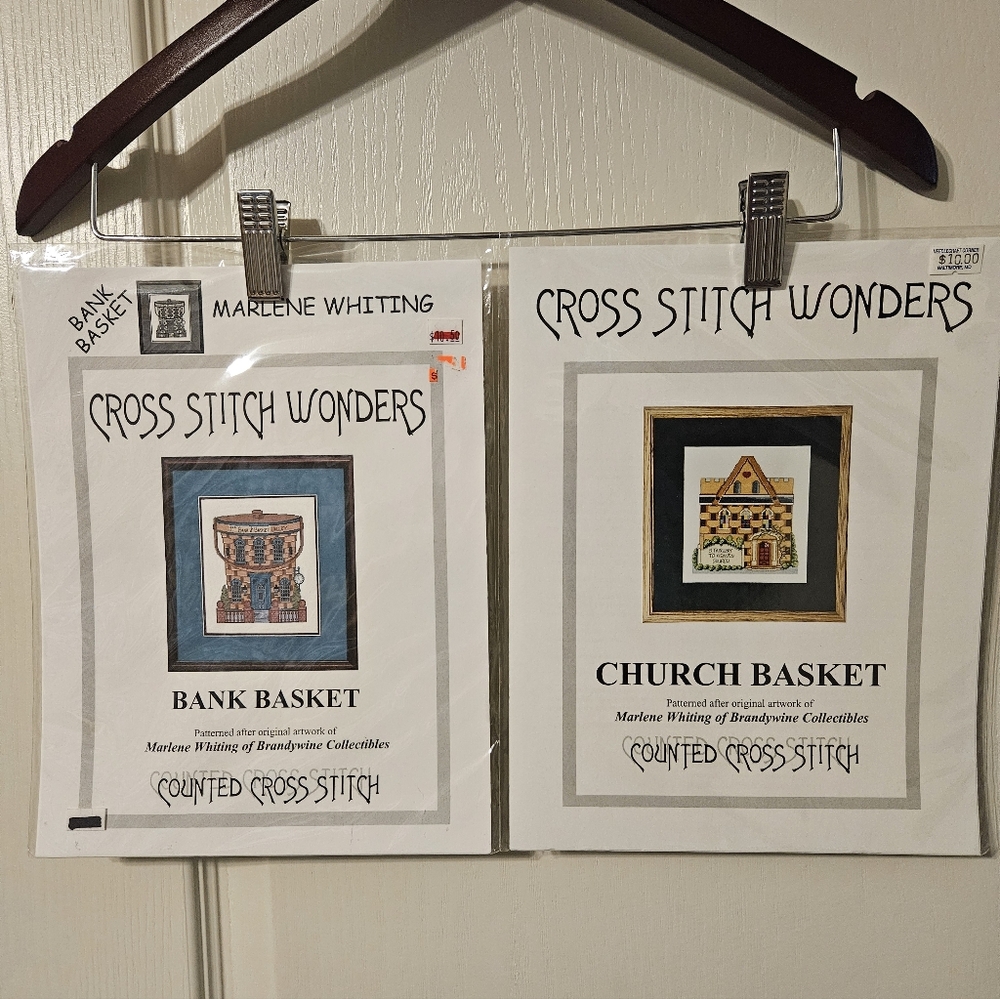 Cross Stitch Wonders Church Bank Basket Counted Cross Stitch Charts